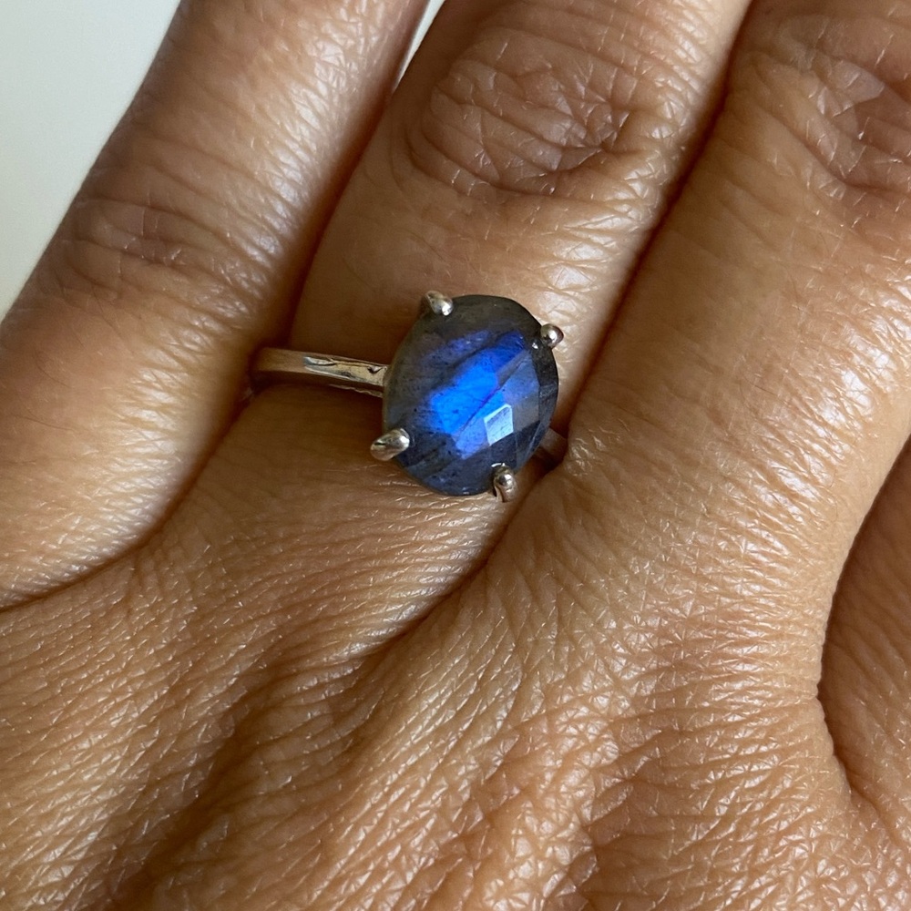 Sterling Silver 925 Labradorite Stone Ring